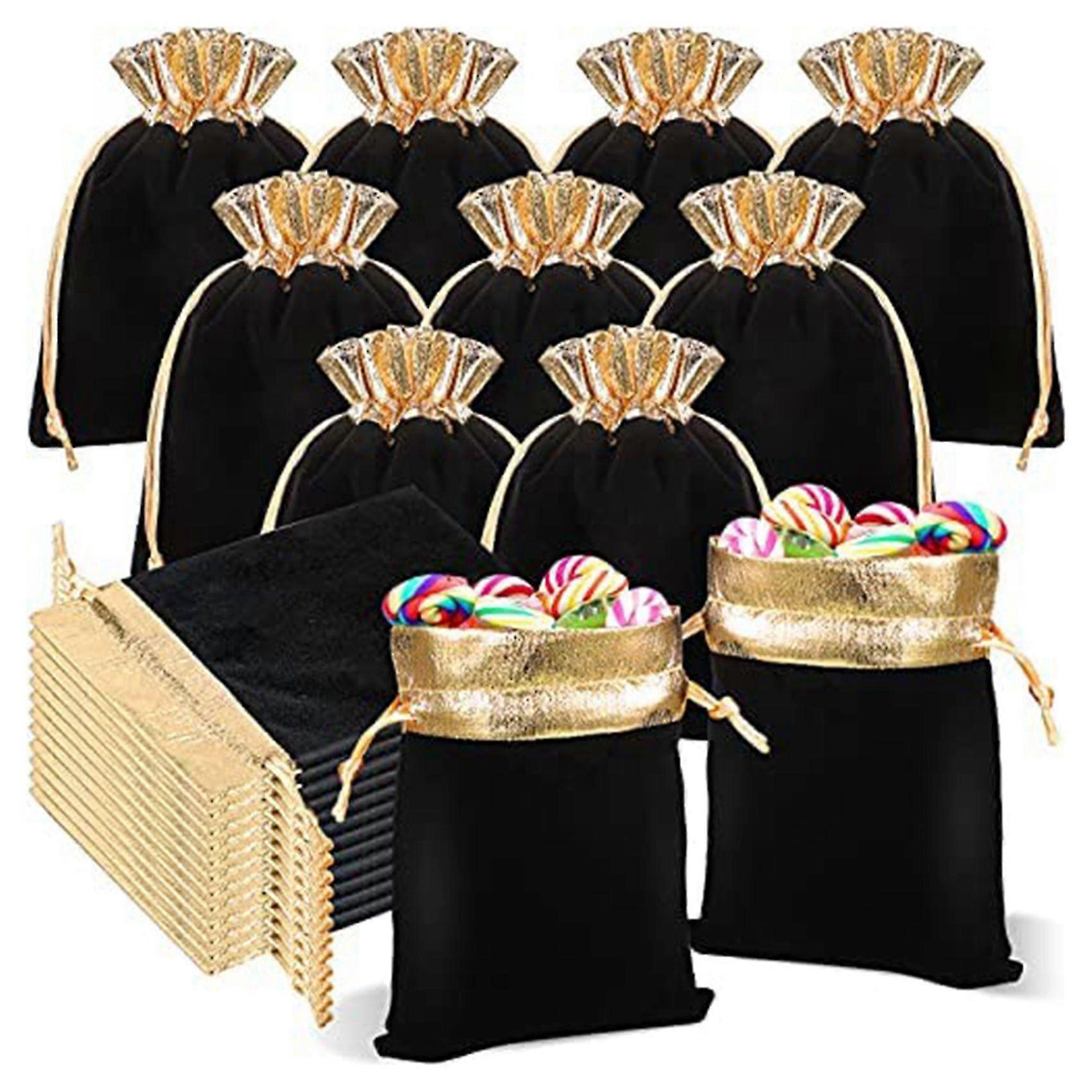 30 Stück Schmuckbeutel, Kordelzugbeutel, Geschenktüten, Aufbewahrungsbeutel Für Hochzeitsbonbons (schwarz)