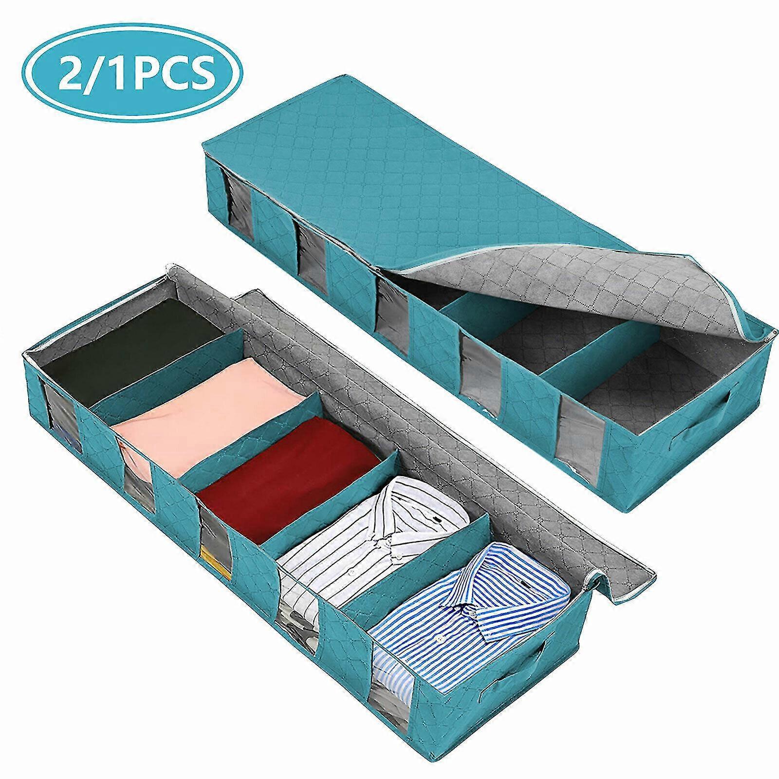 Aufbewahrungstasche Für Unter Das Bett, Kleiderbox, Organizer Für Unter Das Bett, Kleiderbehälter-2pcs-blue