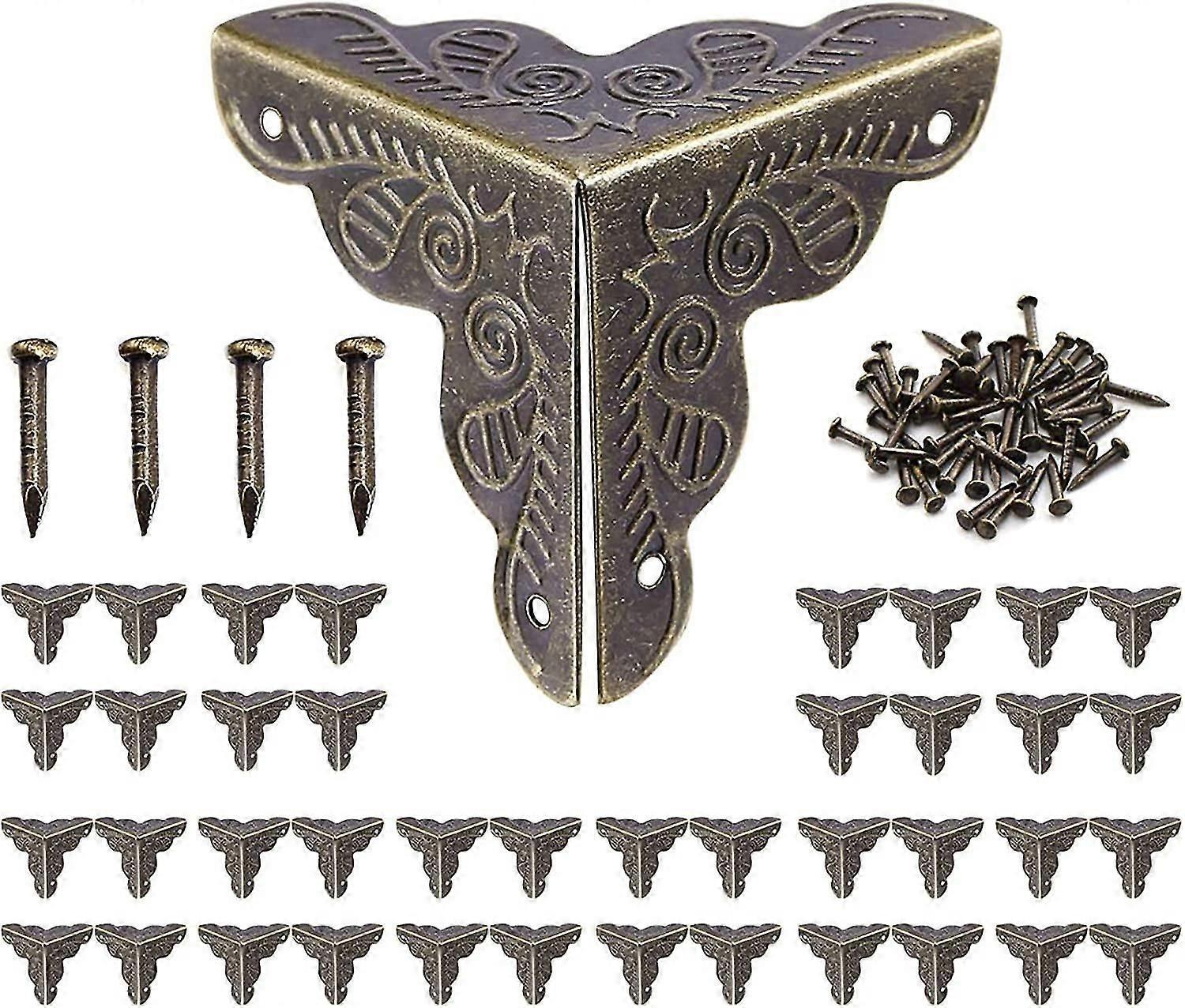 40 Stück Vintage-eckverbinder, Antike Metall-eckverbinder Für Möbel, Eckenschutz Für Kisten Und Möbel Im Vintage-stil, Dekorative Möbel In Bronzeoptik – 25 X 3
