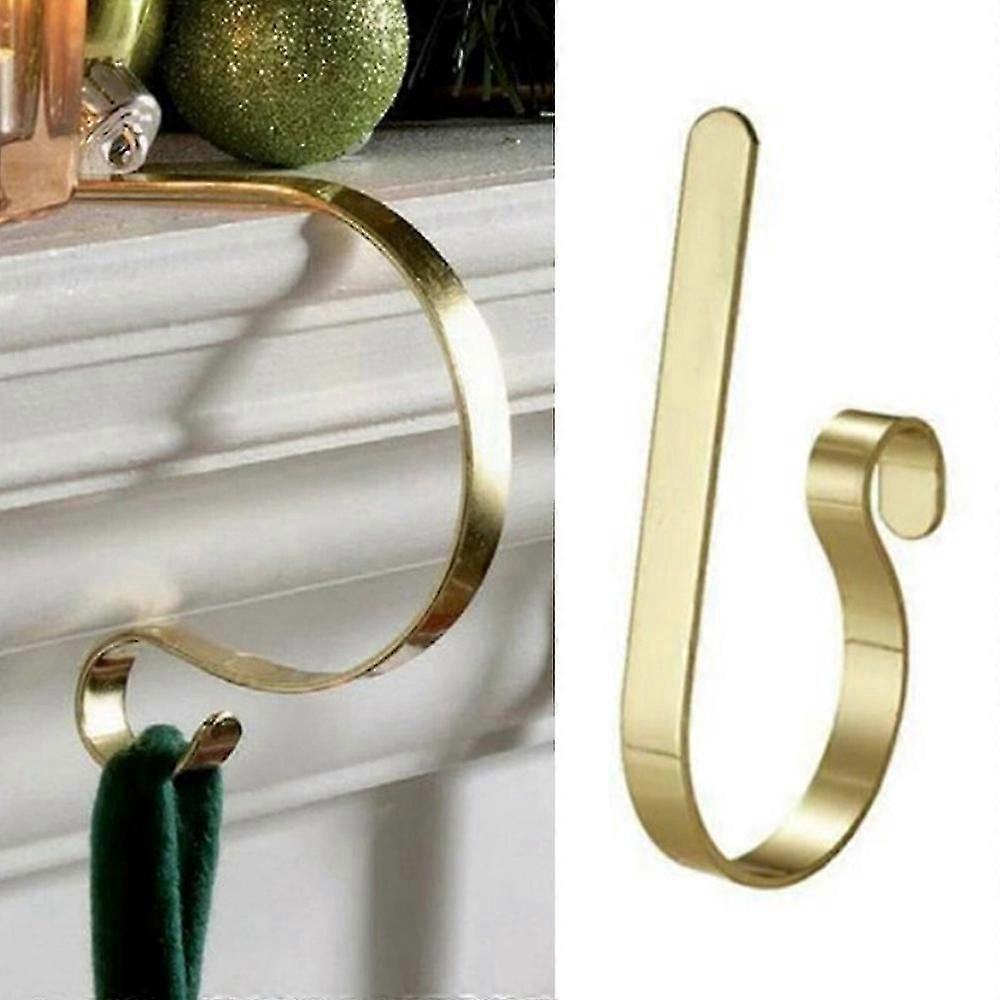 1/2/4 Stück Weihnachtsstrumpfhalter, Kaminsims-sockenhaken, Kaminclips-2pcs-gold