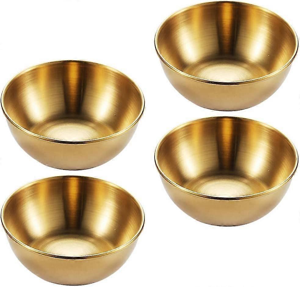 4-teiliges Set Runder Mini-schüsseln Aus Edelstahl Für Den Haushalt, Ideal Zum Würzen (gold) (4-dw)-gold 4 Pieces
