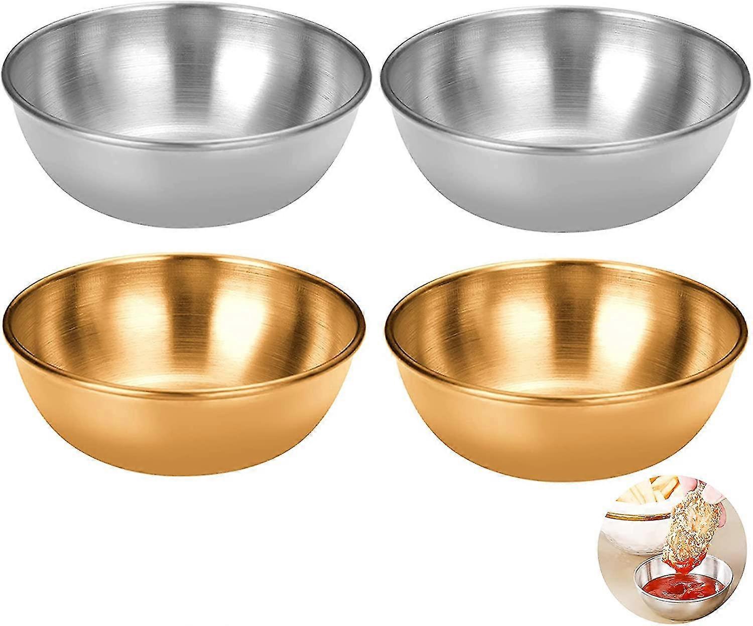 4-teiliges Set Runder Mini-schüsseln Aus Edelstahl Für Den Haushalt, Ideal Zum Würzen (gold) (4-dw)-color 2