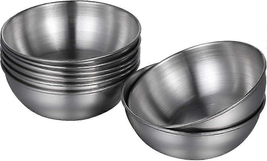 4-teiliges Set Runder Mini-schüsseln Aus Edelstahl Für Den Haushalt, Ideal Zum Würzen (gold) (4-dw)-silver 8 Pieces