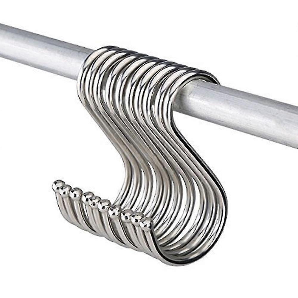 10 Stück Edelstahl S-förmige Haken, Multifunktionale Geländerhaken, Kleiderbügelhaken, Haltehaken-l