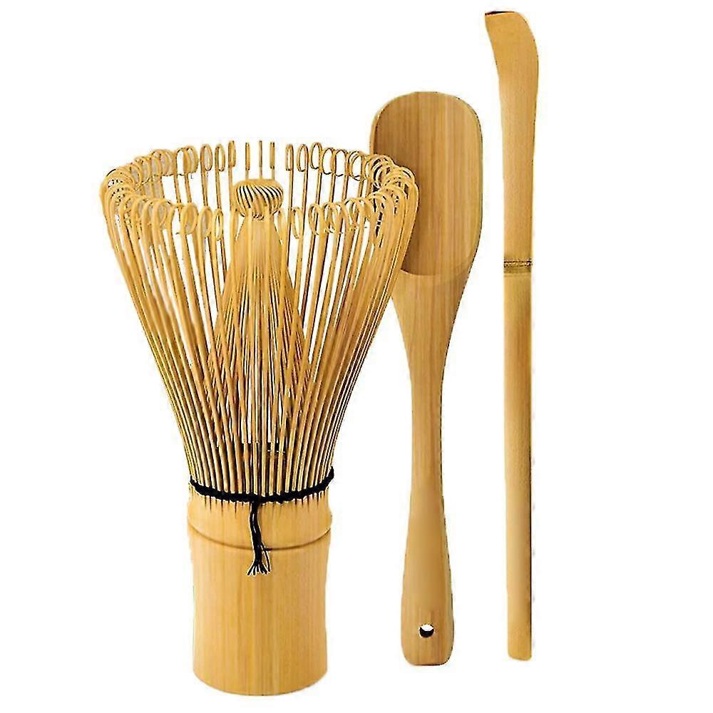 Matcha-besen-set – Matcha-besen, Traditioneller Messlöffel, Teelöffel. Handgefertigt Aus Natürlichem Bambus.