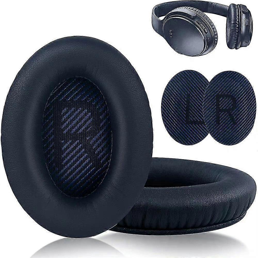 Ersatz-ohrpolster Aus Weichem Kunstleder Für Bose Qc35/25/15 Kopfhörer-dark Blue