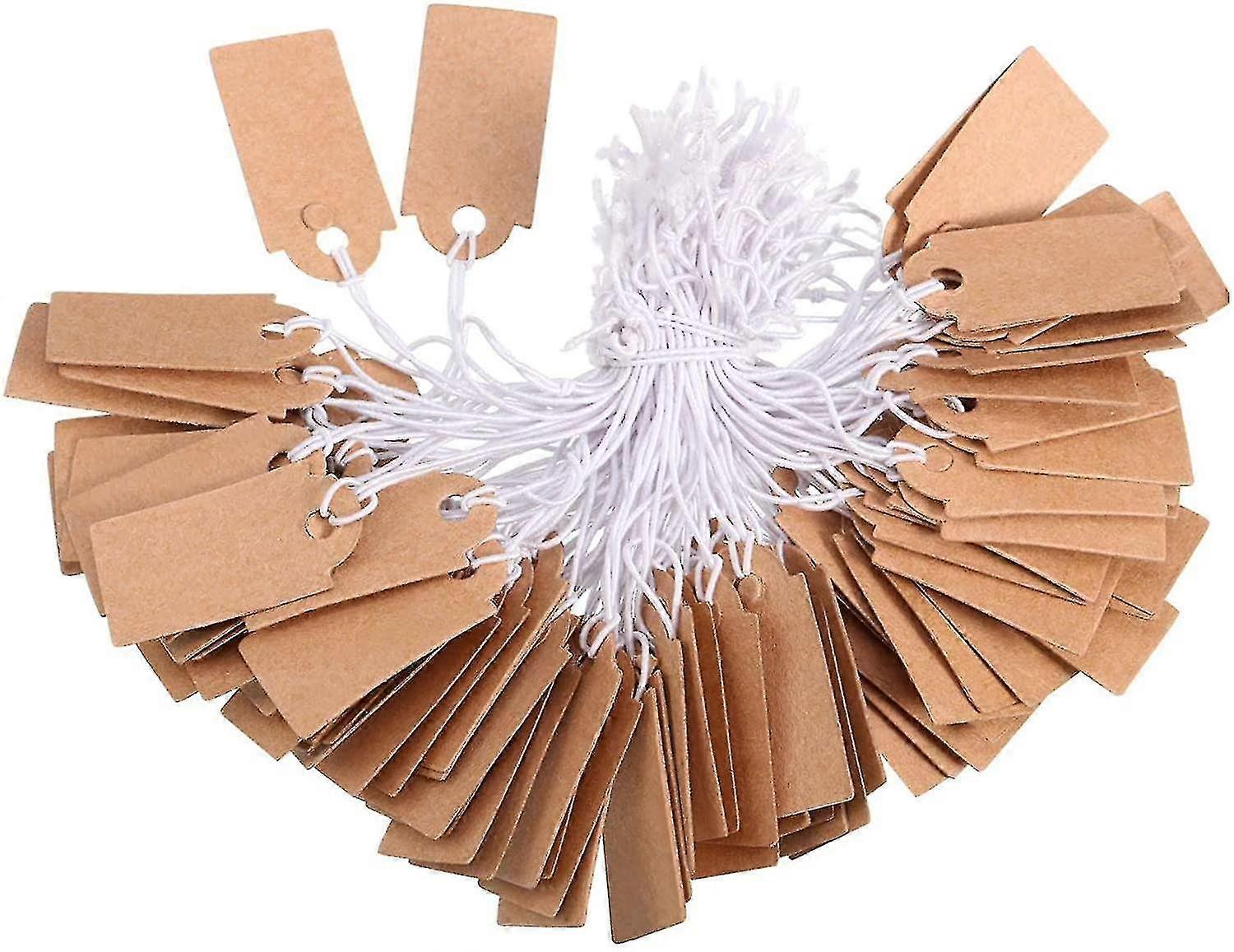 300 Blatt Etiketten, Preisschilder, Beschreibbare Blanko-preisschilder, Display-etiketten Mit Elastischer Aufhängeschnur, Kraftpapier