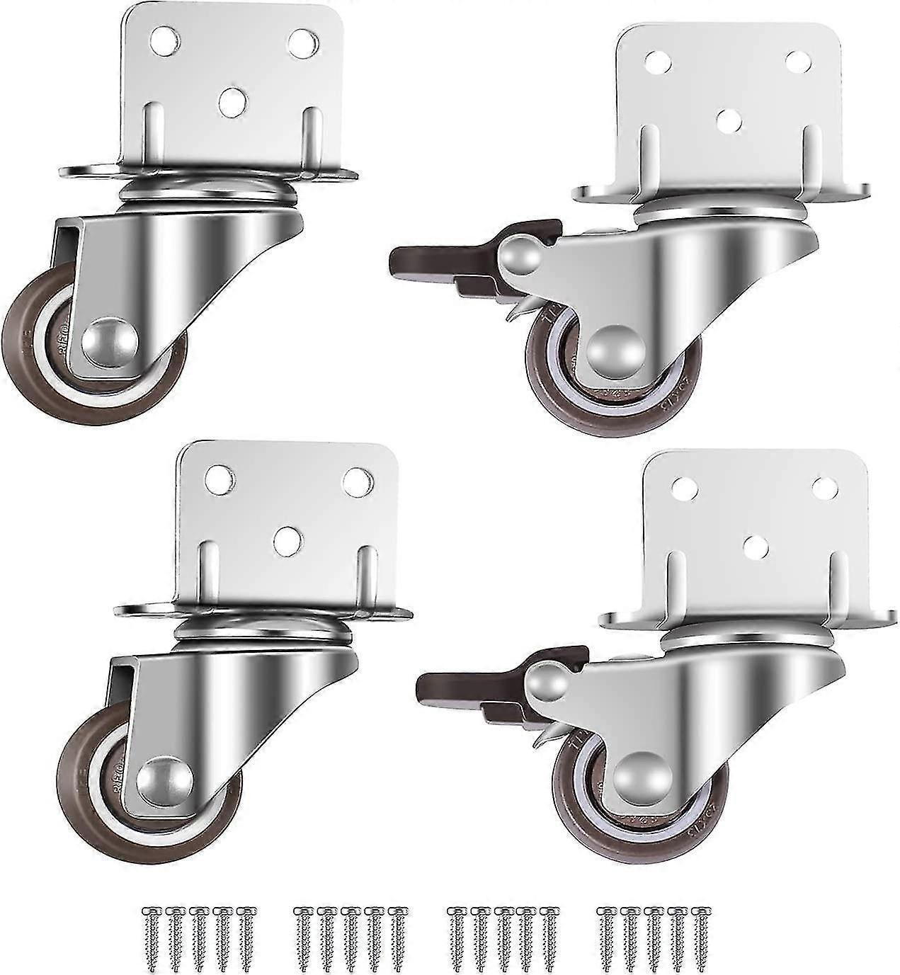 4er-pack Lenkrollen, Möbelrollen, Räder Mit Bremse, L-montageplatte 25 Mm