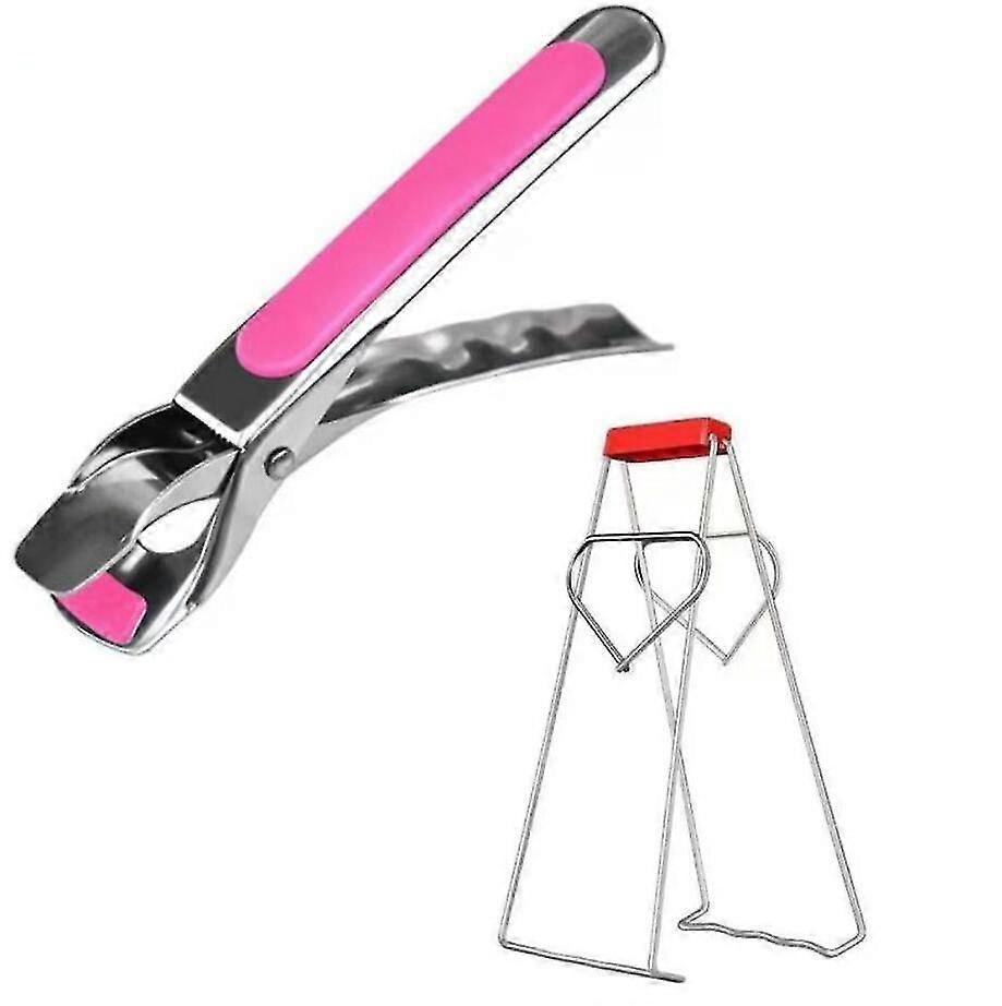 Edelstahl-greifklemme Mit Rutschfestem Halt Und Verbrühungsschutz Für Heißluftfritteusenpfannen-pink