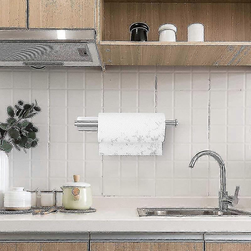 Küchenrollenhalter Selbstklebend/gelocht, Badezimmer-papierhandtuchhalter Unter Dem Schrank-silver