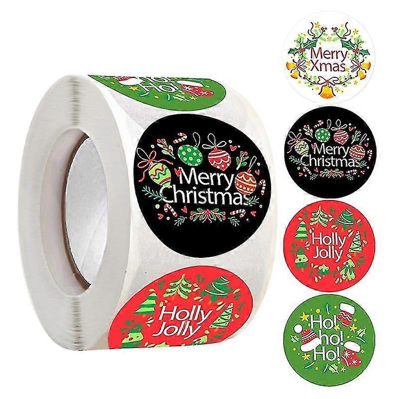 500 Stück/rolle „frohe Weihnachten“-aufkleber Für Weihnachtskarten, Geschenke Und Dekoration