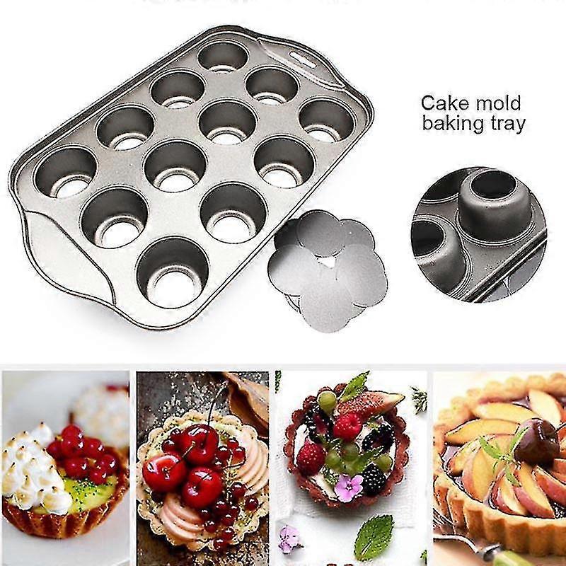12 Mini-kuchenform, Käsekuchenförmchen, Antihaftbeschichtete Muffin- Und Cupcake-backform