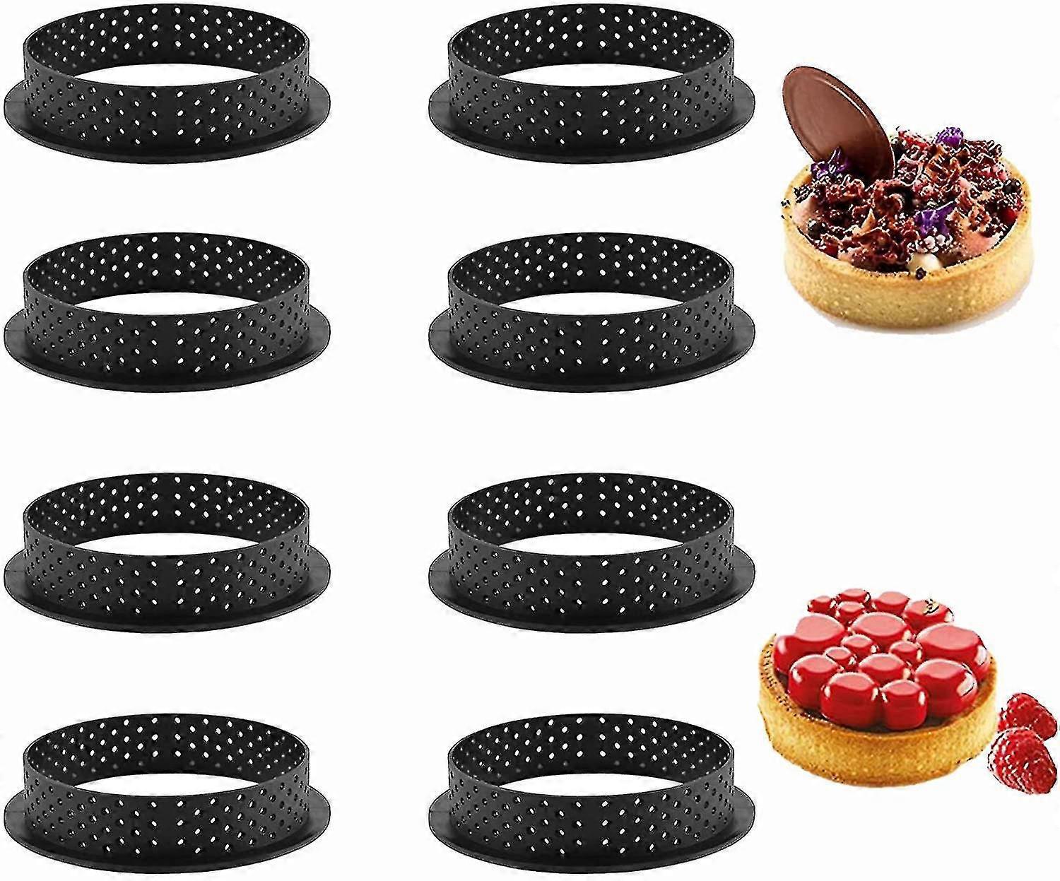 8-teiliges Set Tartering-formen, Mini-tarteringe, Mousse-kuchen-kreisausstecher, 28 Cm