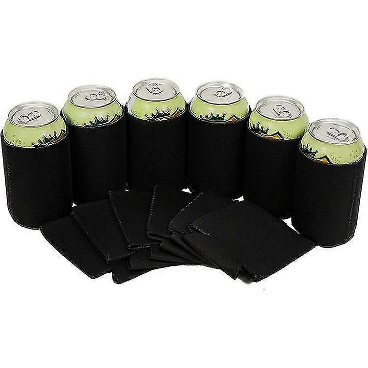 6er-packung Leere Bierdosenkühlerhüllen Aus Neopren, Getränkeflaschenhalter-black