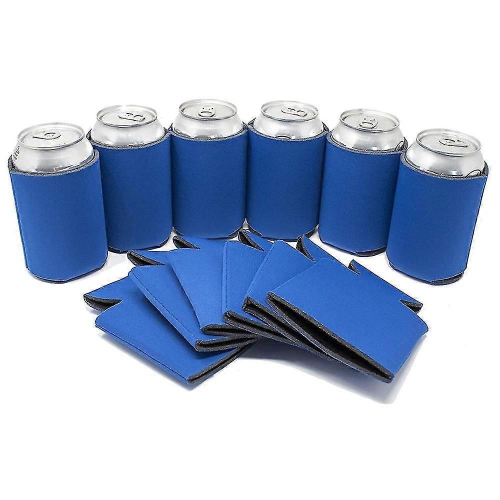 6er-packung Leere Bierdosenkühlerhüllen Aus Neopren, Getränkeflaschenhalter-blue