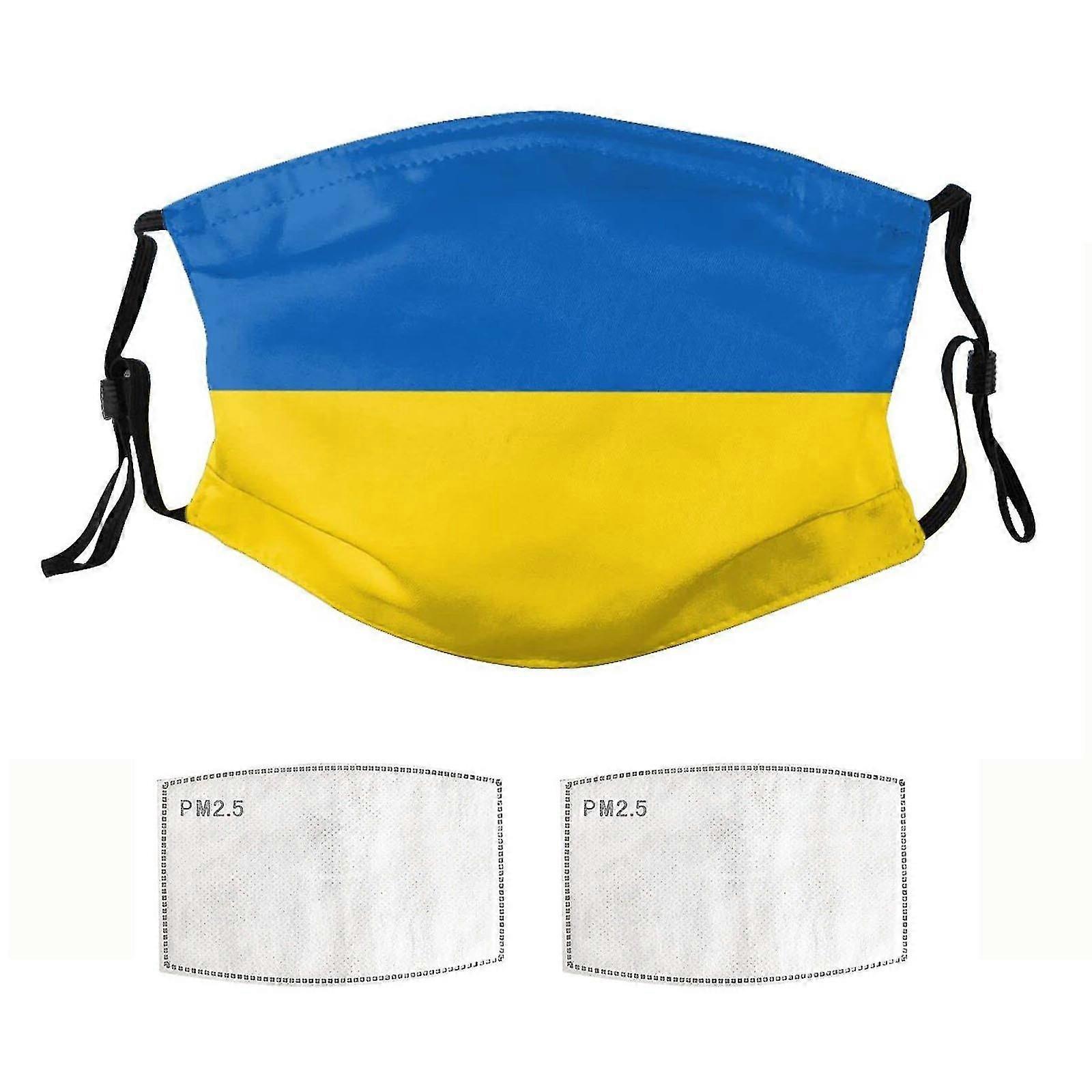 2er-pack Ukraine-flagge-masken, Staubschutz, Wiederverwendbare Gesichtsmasken, Schutzabdeckung-1