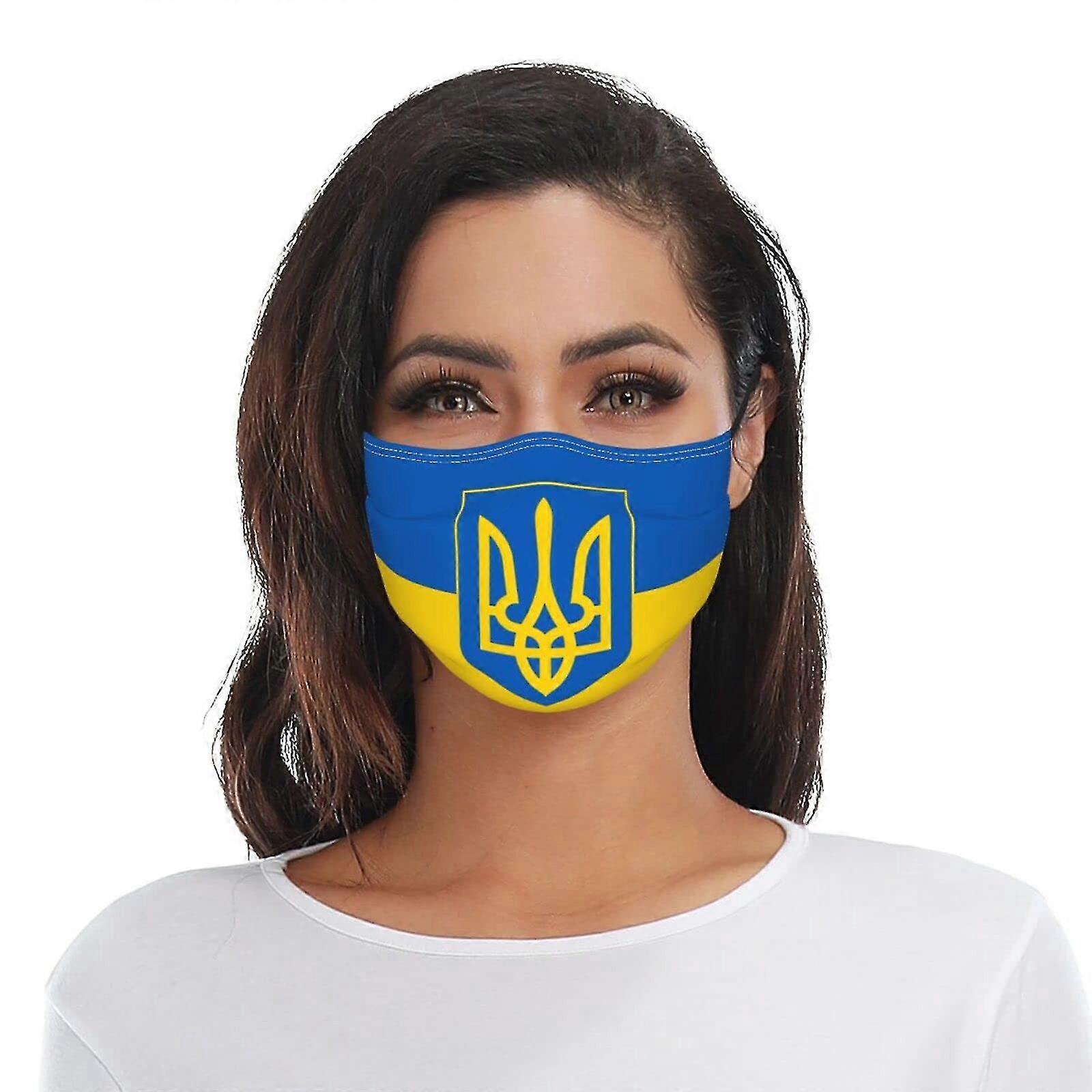 2er-pack Ukraine-flagge-masken, Staubschutz, Wiederverwendbare Gesichtsmasken, Schutzabdeckung-2
