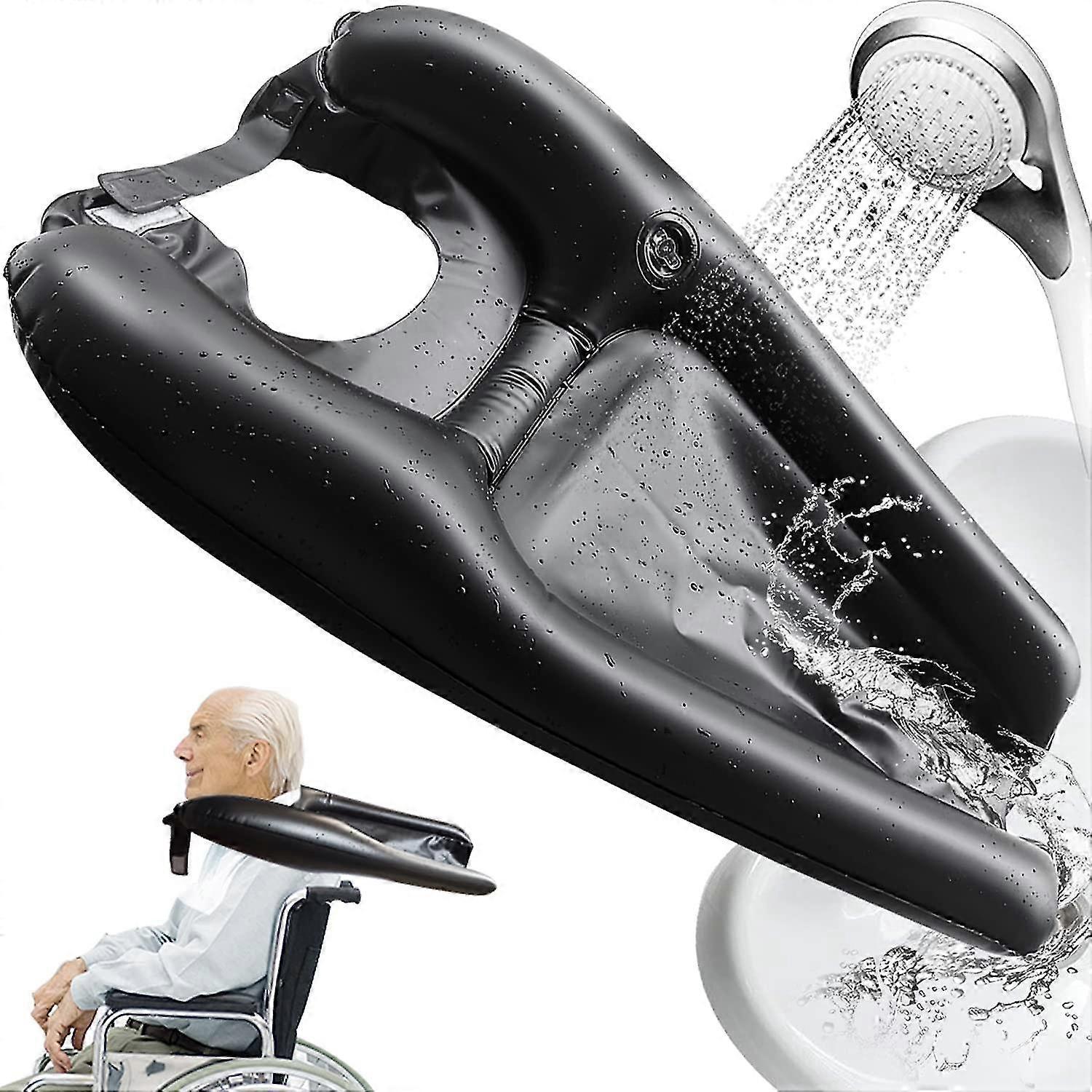 Aufblasbare, Tragbare Shampoo-ablage Mit Verstellbarem Gurt-black