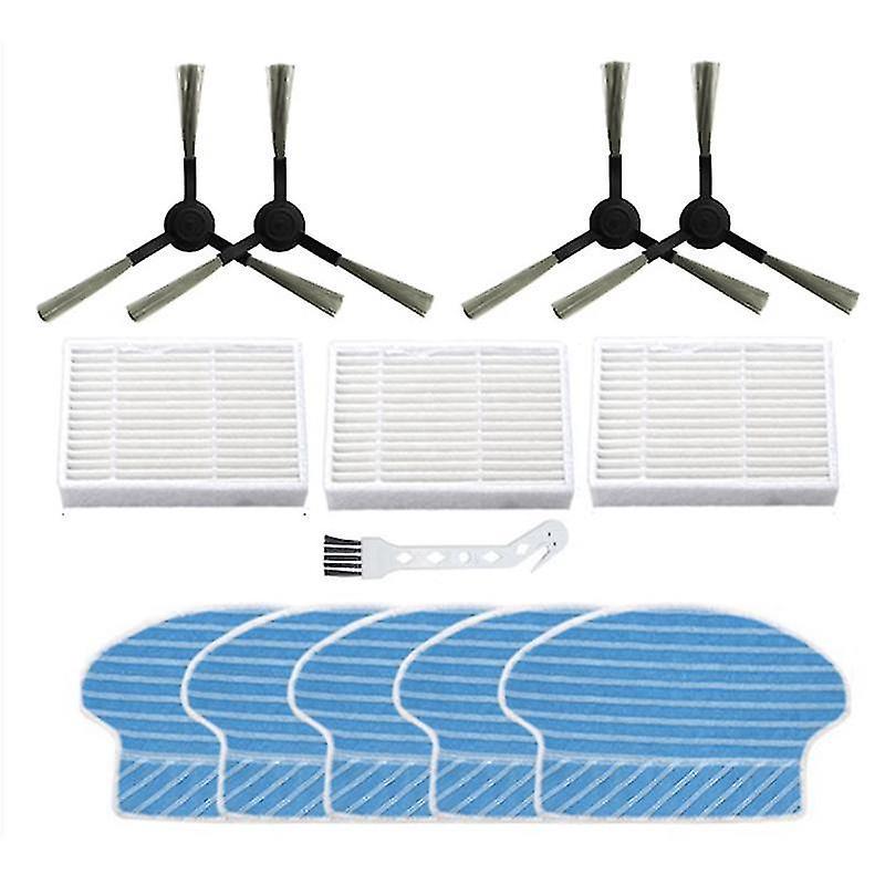 13-teiliges Set: Saugroboter, Waschbarer Hepa-filter, Wischtuch, Seitenbürste