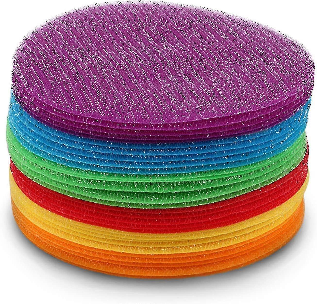 30 Stück 5-zoll-teppichkreise, Teppichmarkierungen, Sitzpunktmarkierungen Für Klassenzimmer, Teppichmarkierungspunkte, Klassenzimmerteppichmarkierungen, 6 Farben