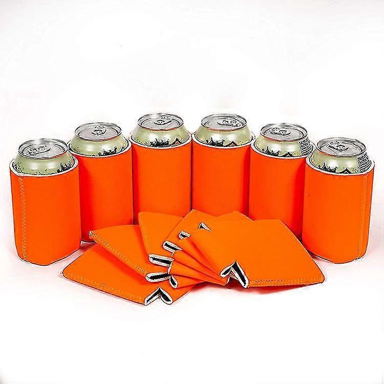 6er-packung Leere Bierdosenkühlerhüllen Aus Neopren, Getränkeflaschenhalter-orange