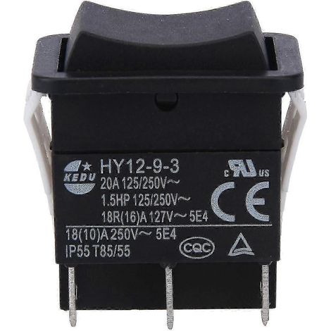 Hy12-9-3 Kleiner Industrieller Ein-/ausschalter Mit Lichtbogensicherung, Einpolig, Wippschalter Mit Druckknopf – Gut-1pc