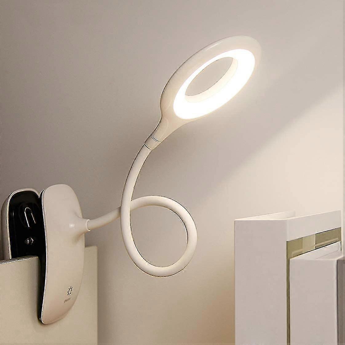 Led-klemm-leselampe, Dimmbar, Augenschutz, Tischlampe-white