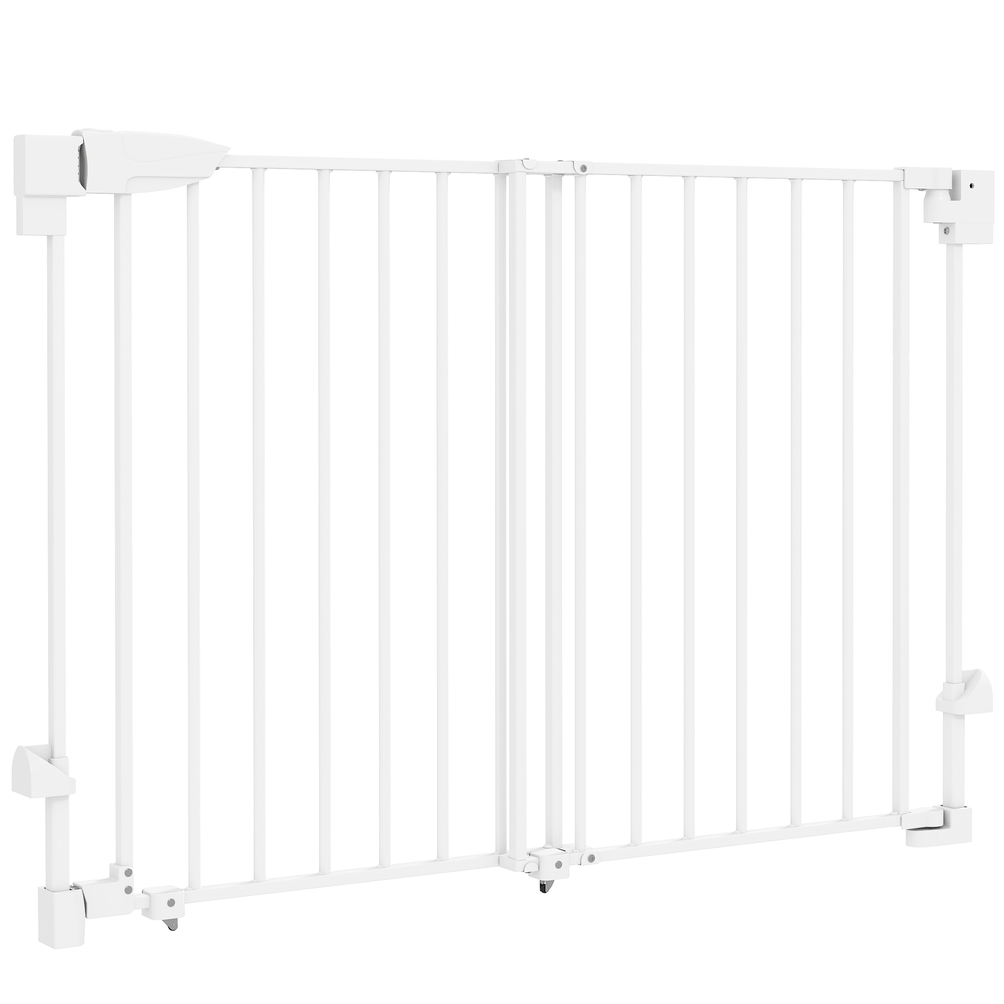 Treppenschutzgitter Für Treppen Und Türen, 74,5–111,5 Cm, Mit Automatischer Schließfunktion, Einhändig Von Beiden Seiten Zu Öffnen, Weiß