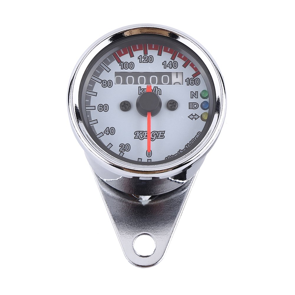 12-v-motorrad-kilometerzähler – Geschwindigkeitsanzeige 0–160 Km/h – Led – Universal – Weiß