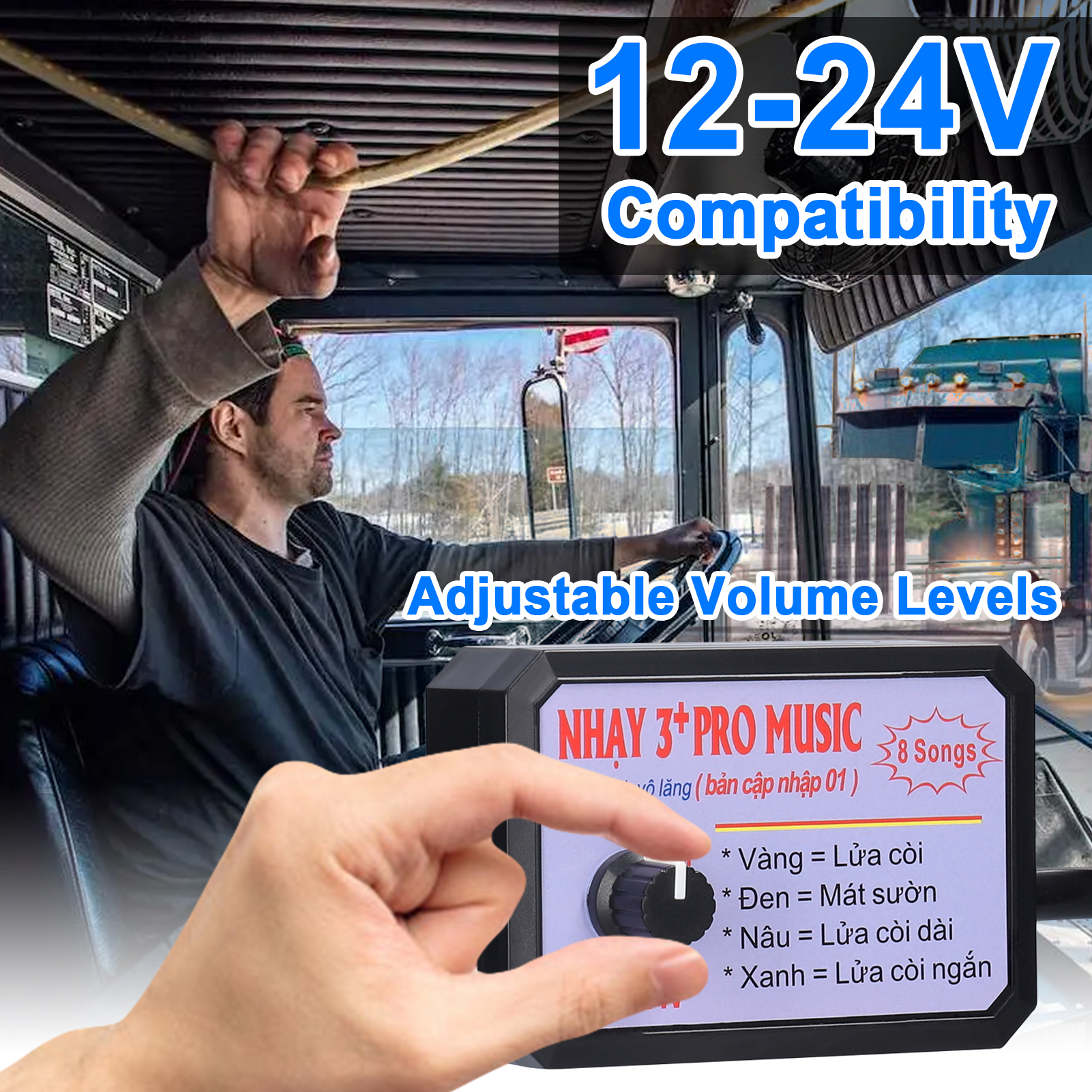 Autohupensteuerung, Elektrischer Lautsprecher, Soundsteuergerät Mit 8 Schalteffekten, 12–24 V, Für Lkw, Boot Und Schifffahrt