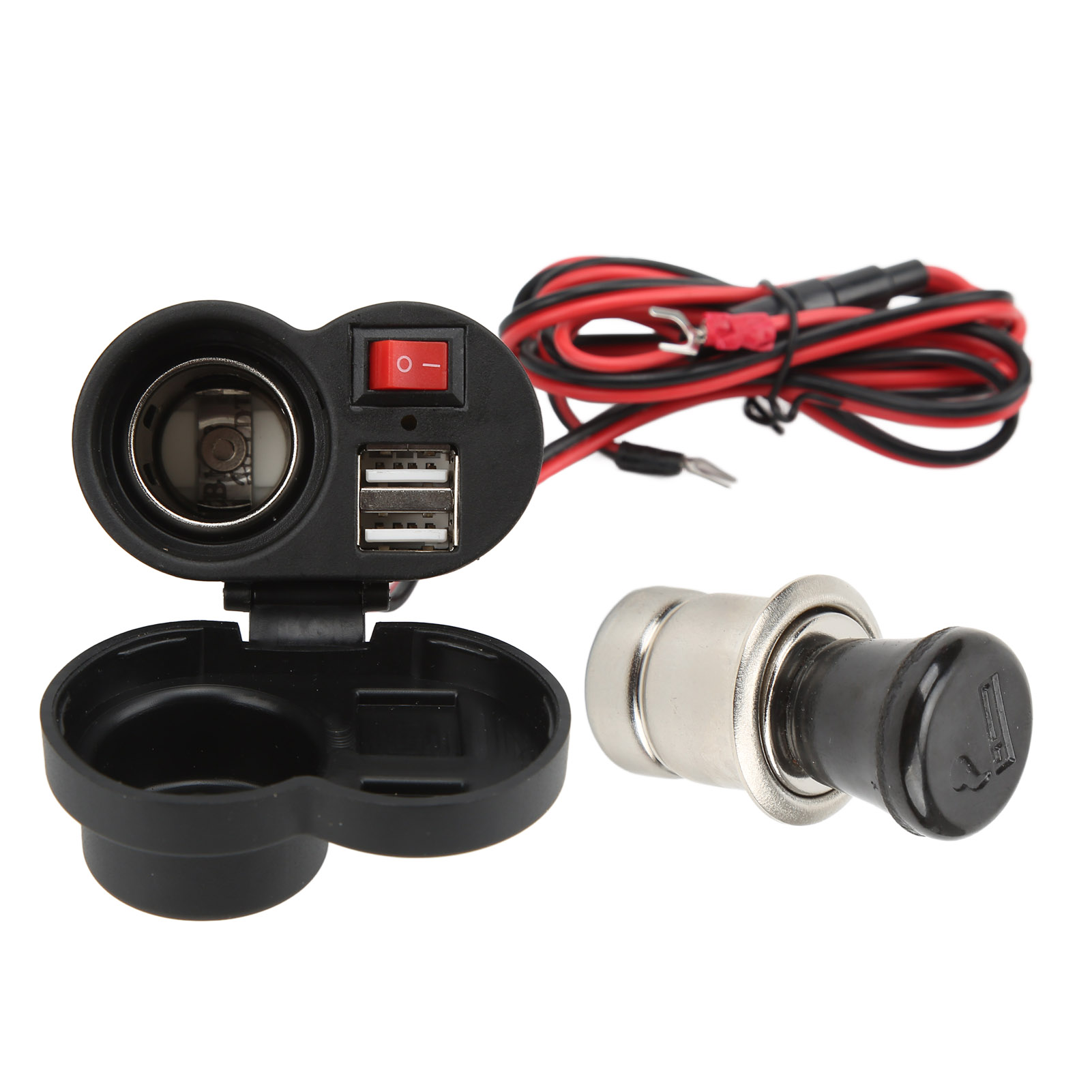Dual-usb-motorradladegerät, Multifunktionale Zigarettenanzünderbuchse (dc 12–24 V) Mit Schalter Für Atvs