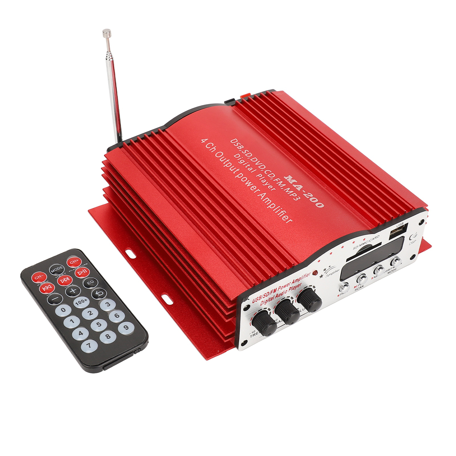 30-watt-4-kanal-digital-auto-audioverstärker, Universelle Stereo-leistung Für Mp3-, Mp4-, Dvd-, Vcd-, Fm- Und Usb-wiedergabe