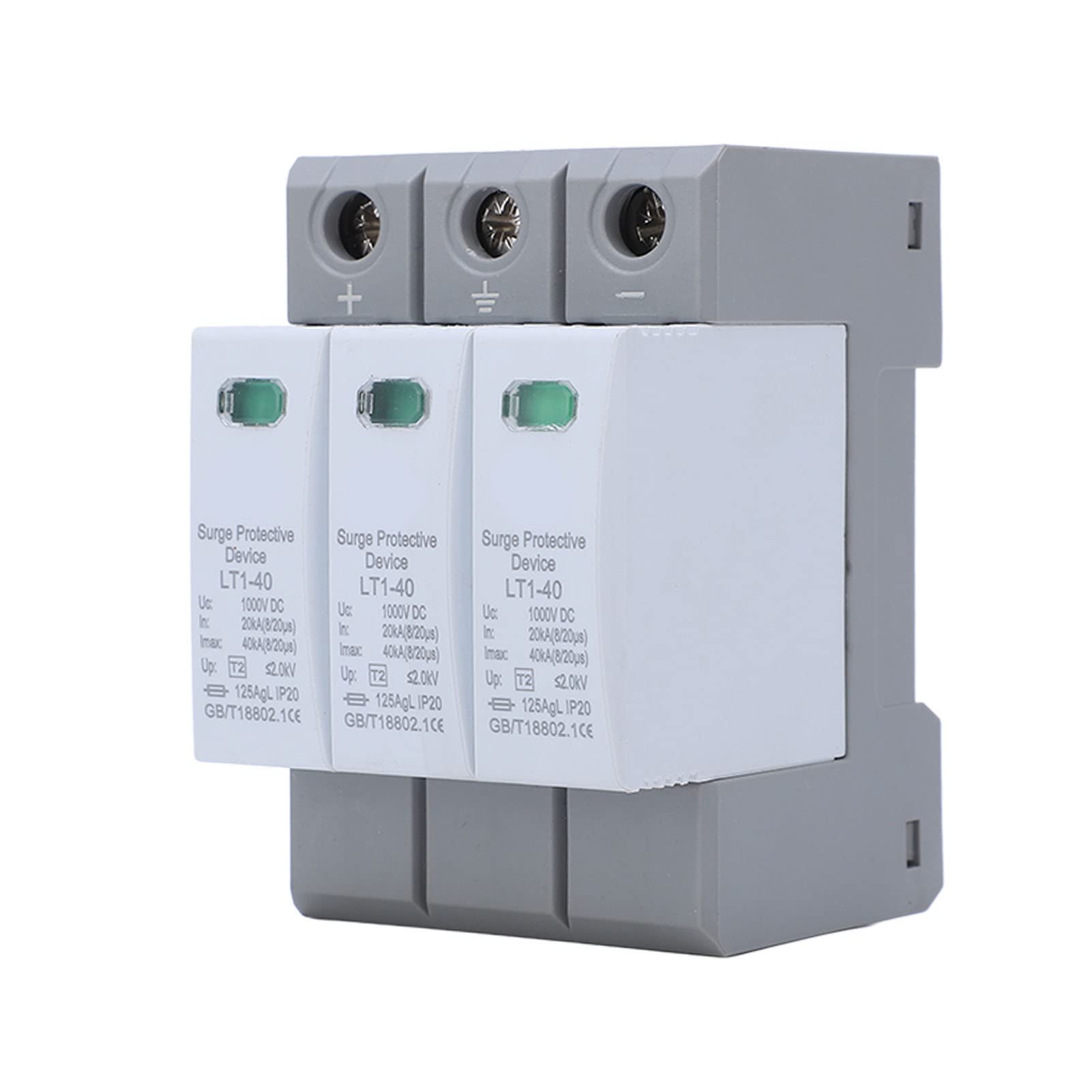 3p 20-40ka Überspannungsschutzgerät Dc 1000v Überspannungsschutzgerät Flammhemmendes Gehäuse.