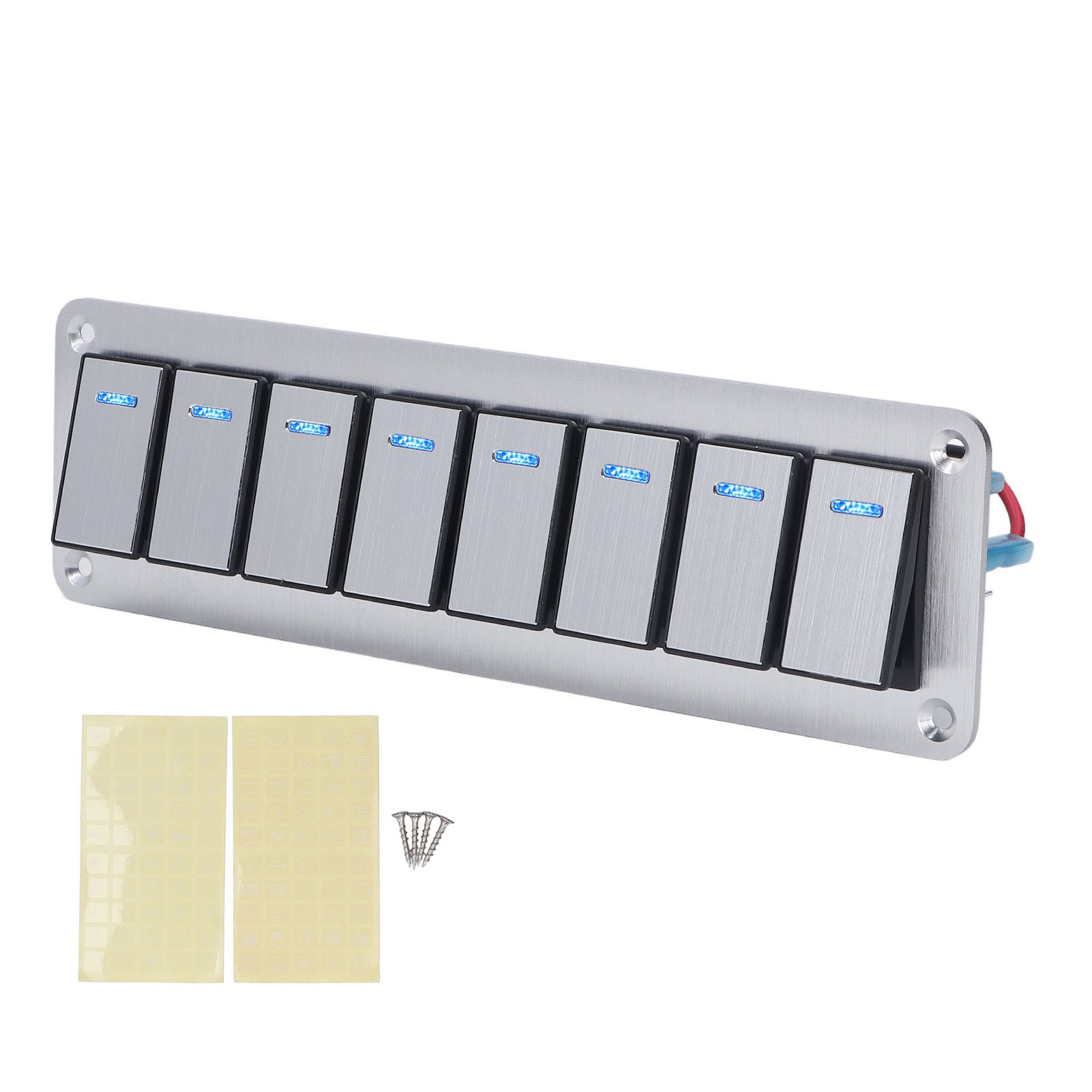 Wippschalterfeld, 8 Tasten, 3 Pins, Led, Einzelne Blaue Leuchte, Zeigt Ein-/ausschalter An, 12–24 V