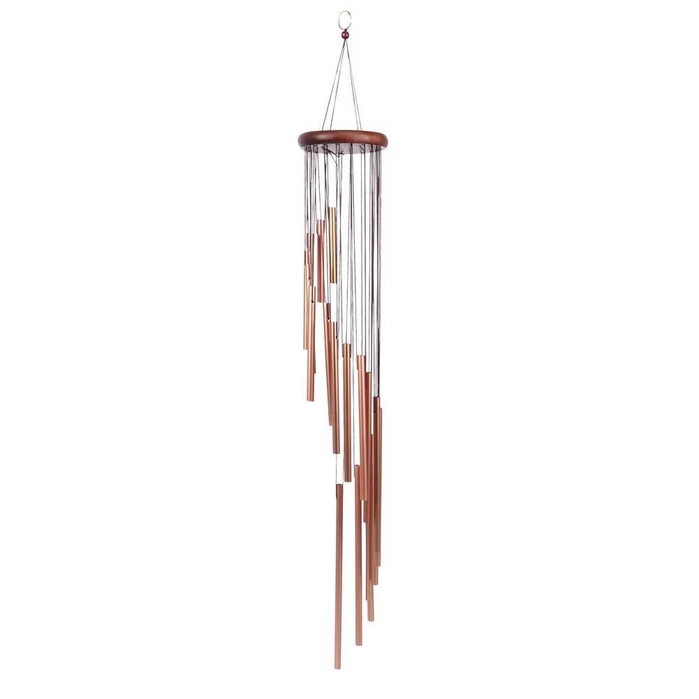Windspiel Aus Aluminiumlegierung Mit 18 Röhren, Hängende Windglocke Für Zuhause, Garten Oder Terrasse, Gold.