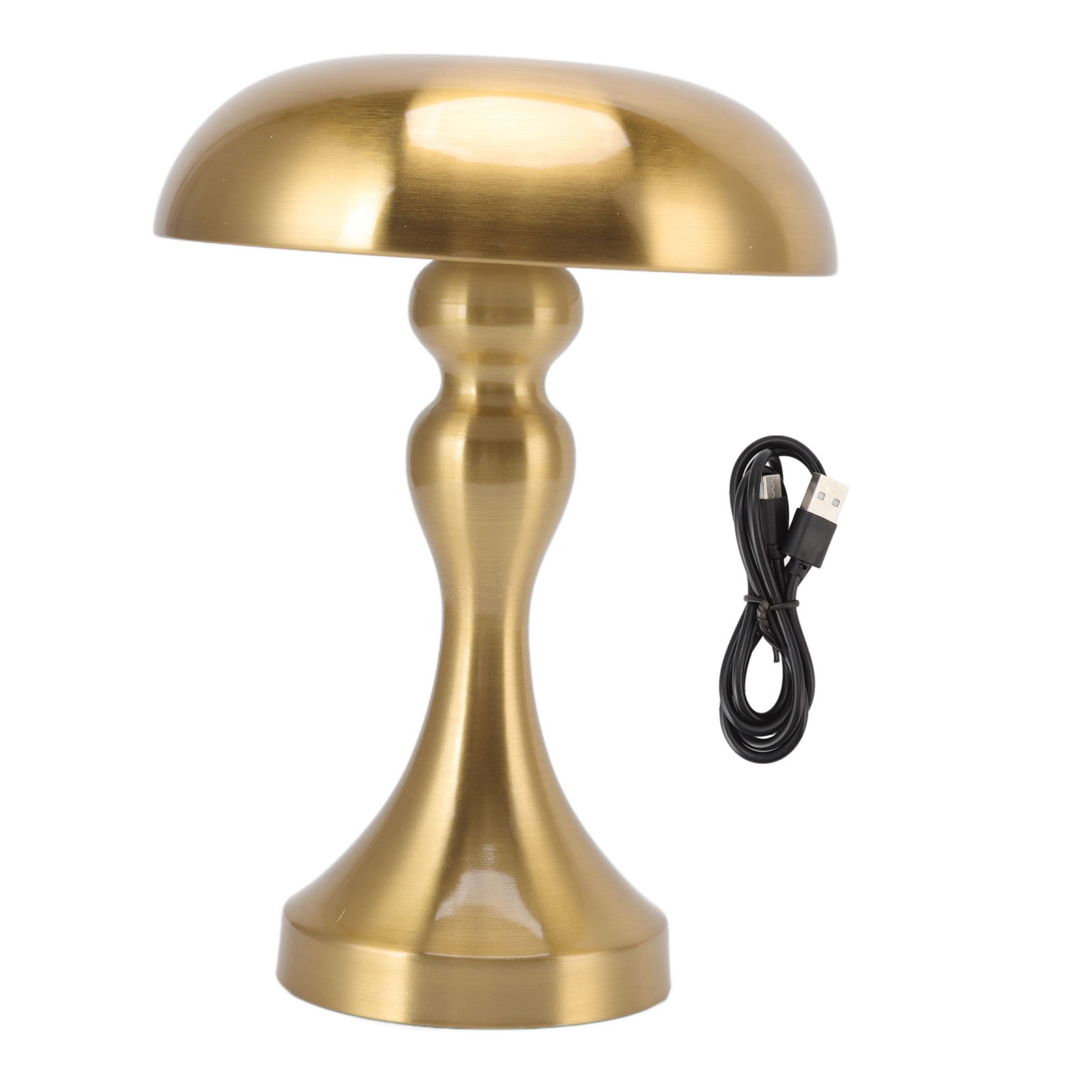 Wiederaufladbare Garosa Pilz-tischleuchte – Touch-bedienung – 3 Farbtemperatureinstellungen – Stufenloses Dimmen – Gold – Schlafzimmer-/büro-/nachttischlampe