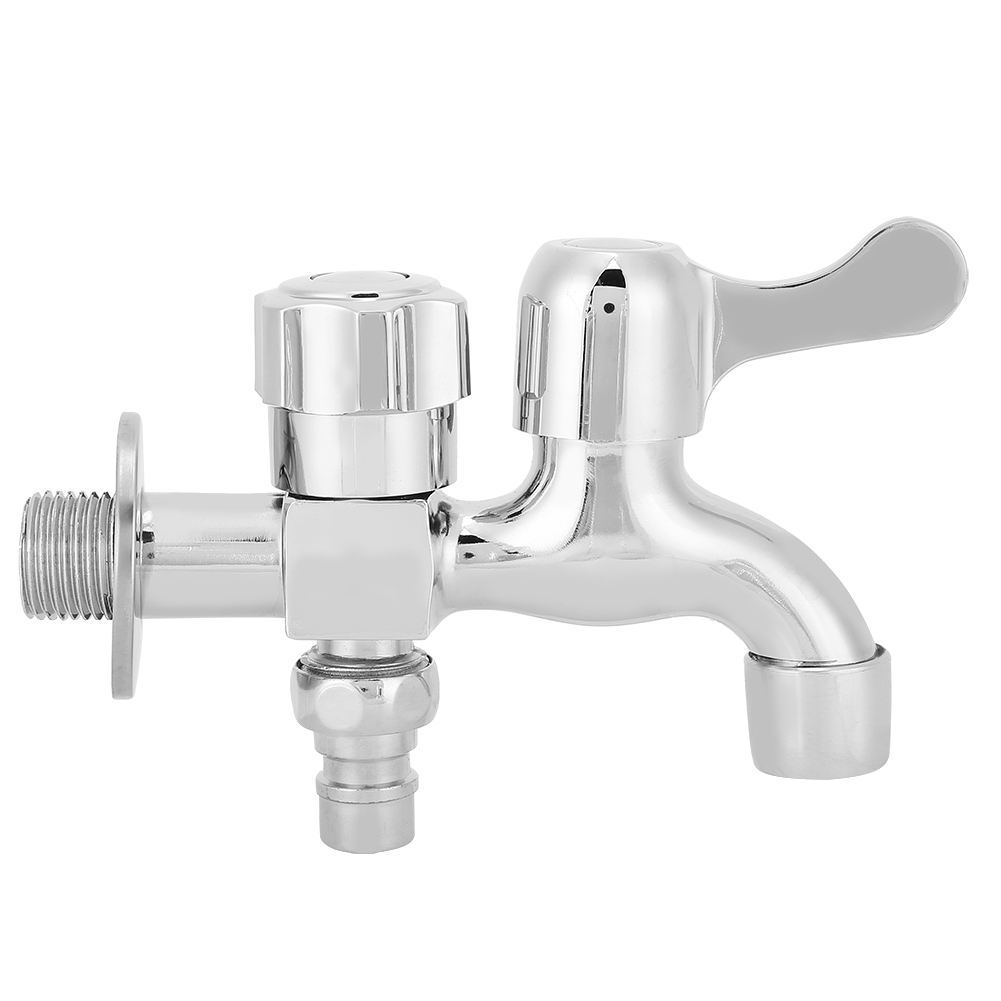 Doppelauslaufhahn – Silberlegierung – G1/2″ – Waschmaschine / Wischmopp / Schwimmbad