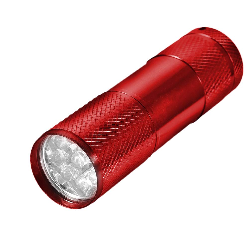 Leichte Uv-taschenlampe – 365–400 Nm – 6–8 Stunden Leuchtdauer – Schmuckidentifizierung / Fluoreszenzdetektion / Silber – Rot