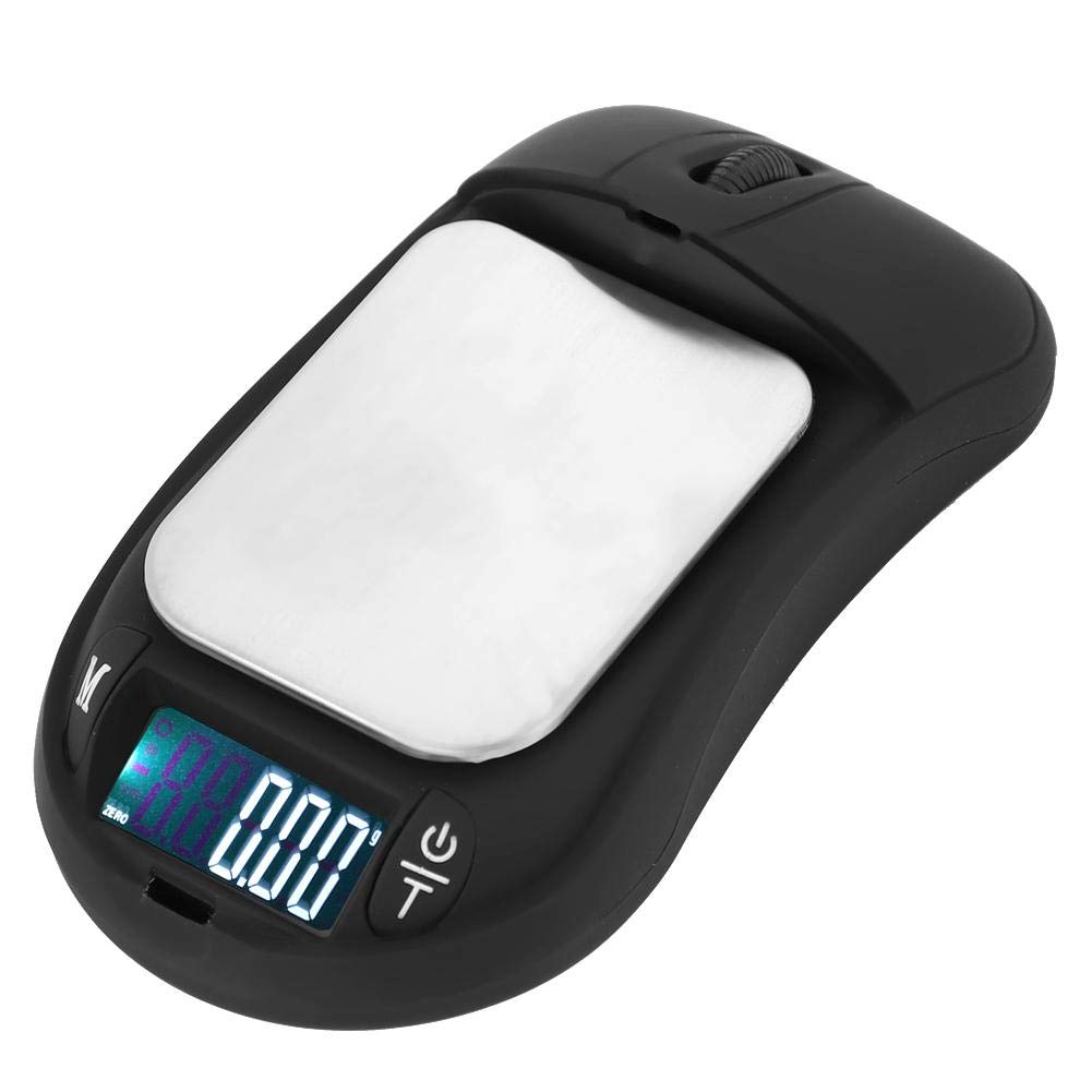 Digitale Küchenwaage, Elektronische Teewaage Gramm 200/0,01 Tragbares Wiegewerkzeug Taschenmaus Dunkelviolettes Hintergrundbeleuchtetes Lcd-display Weiße Schrift.