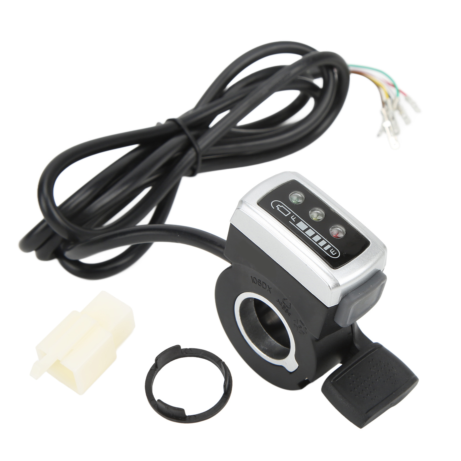 6-adriger Daumengasgriff Mit Ein-/ausschalter, Batterieanzeige, 22-mm-öffnung Für 36-v-elektrofahrräder/-roller.