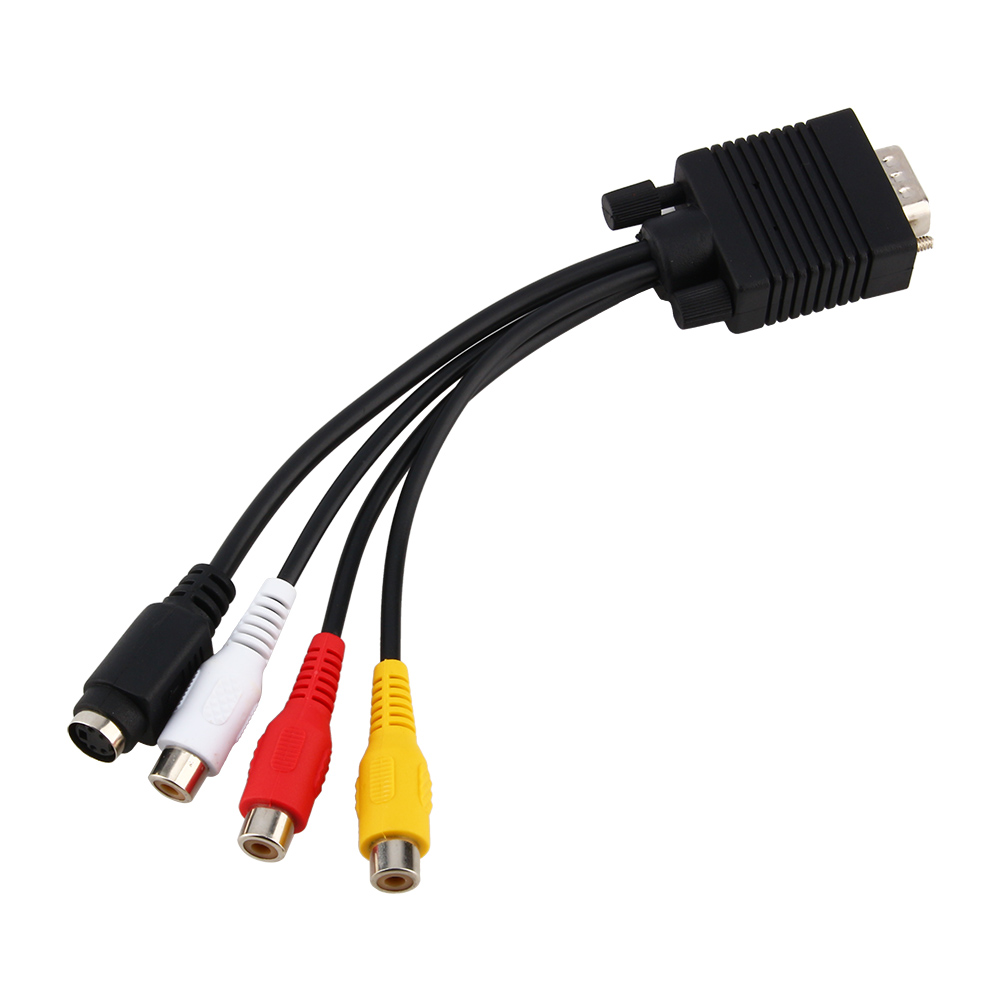 Vga Svga Zu S Video 3 Rca Av Tv Adapter Konverter Anschlusskabel Für Laptop.