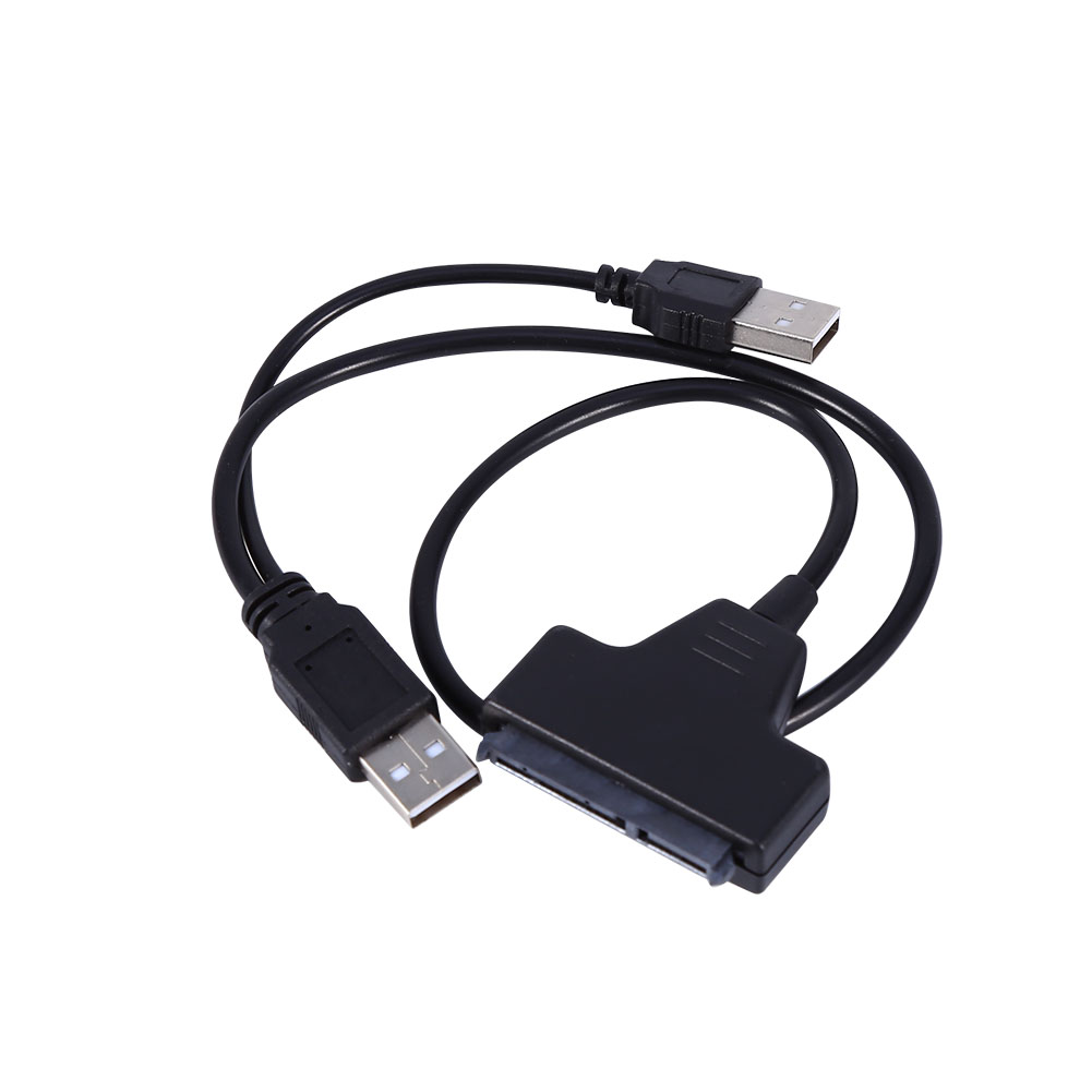 Sata 7+15 22-pin Auf Usb 2.0 Kabeladapter Für 2,55" Hdd-festplatten Mit Usb-stromkabel.