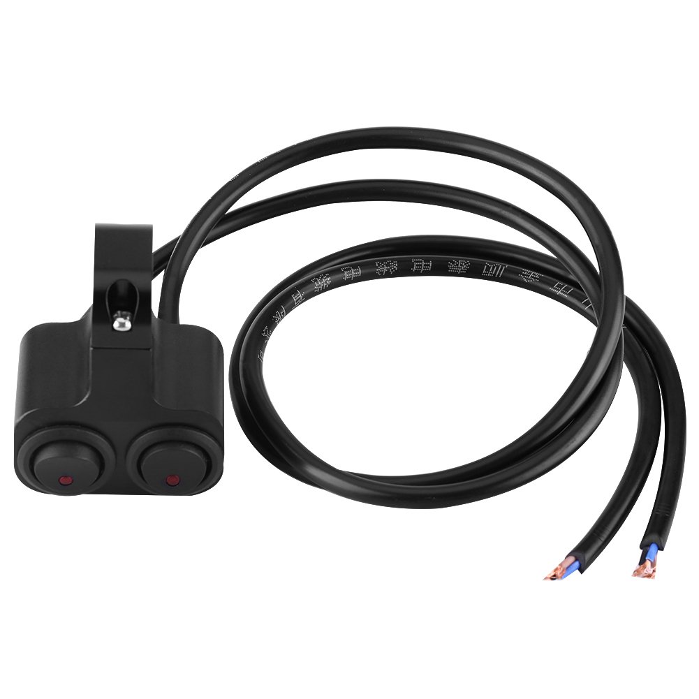 2-in-1-druckknopf, Motorrad-cnc-gefräster 25-mm-scheinwerfer-lenker-doppel-ein/aus-steuerschalter Aus Aluminiumlegierung, 12 V 10 A.