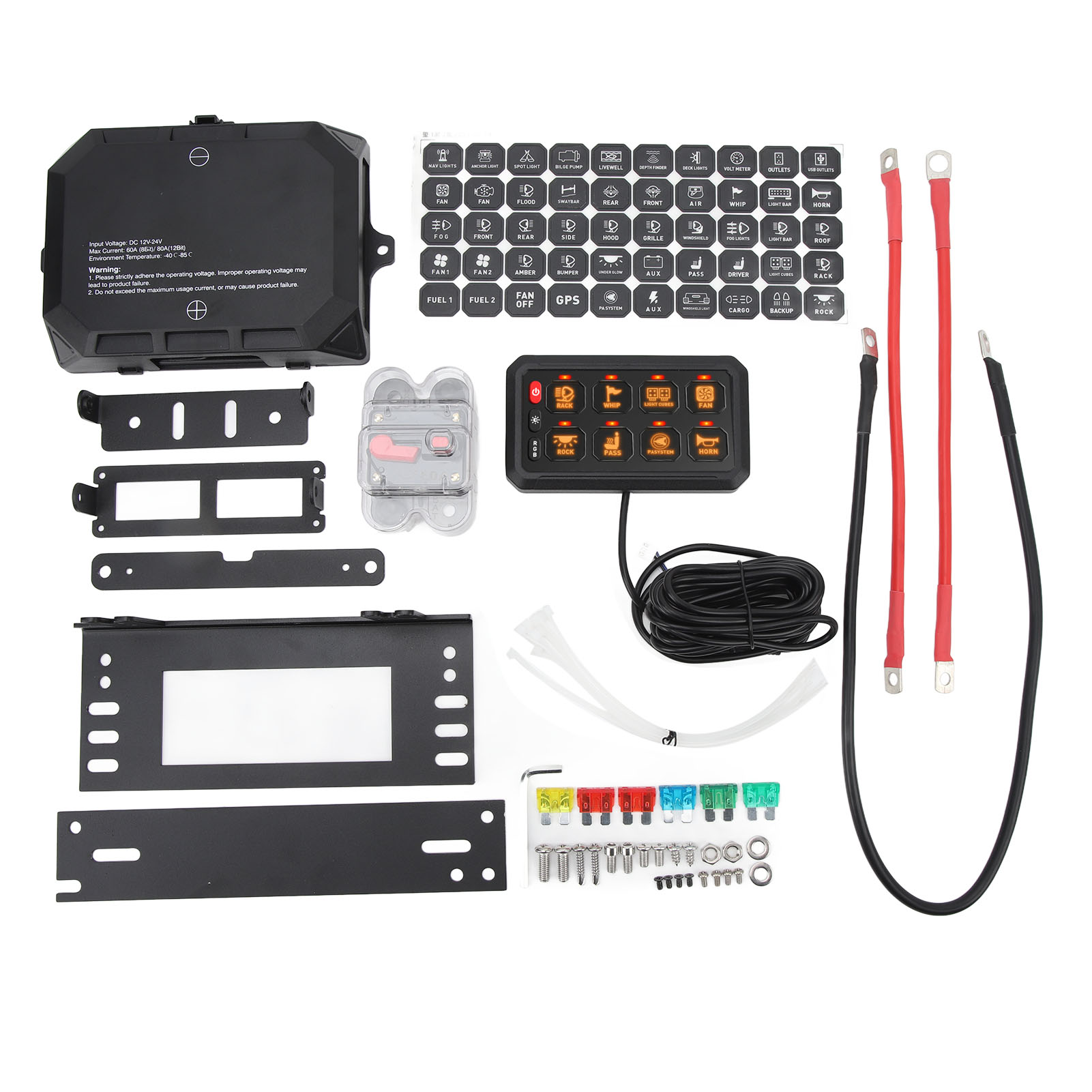 8-fach Schalterfeld, Rgb-lichtsteuerung, Elektronisches Schaltrelais-system Für Geländewagen, Elektrische Sportboote, Atvs, Utvs Und Suvs