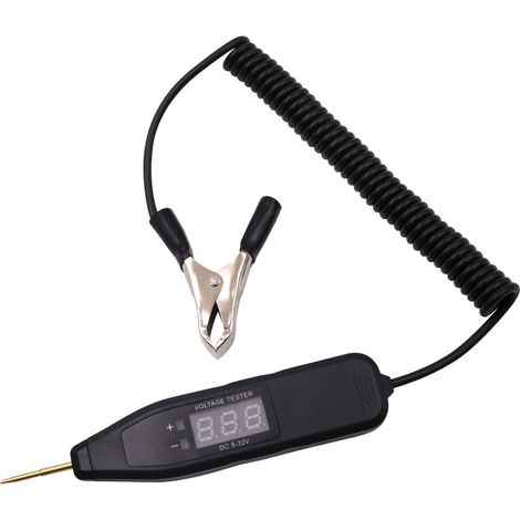 Kfz-stromkreisprüfer, 2,5 V Bis 35 V, Digitalanzeige, Multifunktionales Prüfgerät Mit Licht Für Fahrzeuge Mit Kurzschluss, Schwarz
