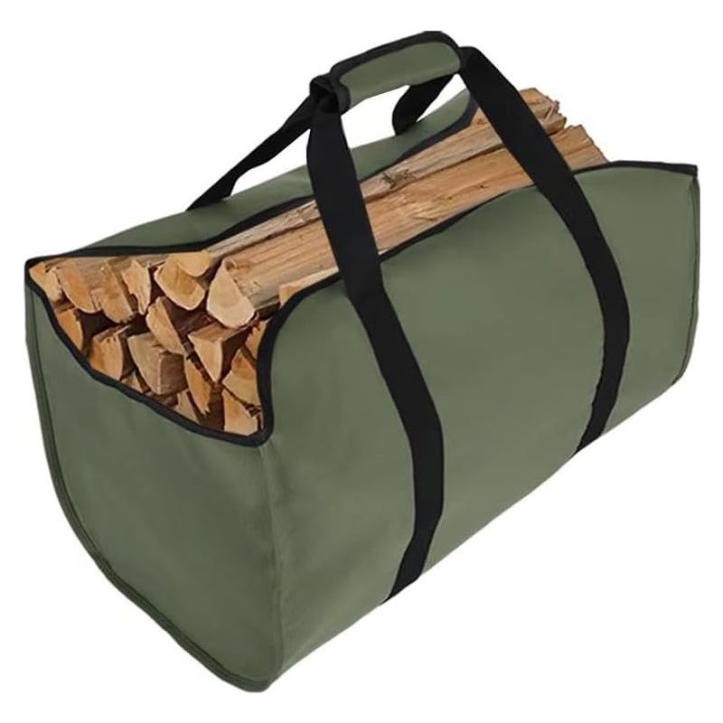 Faltbarer Brennholzsack, Holztragetasche, Strapazierfähige Und Wasserabweisende Tragetasche Aus Segeltuch Mit Griff Für Den Innen- Und Außenbereich