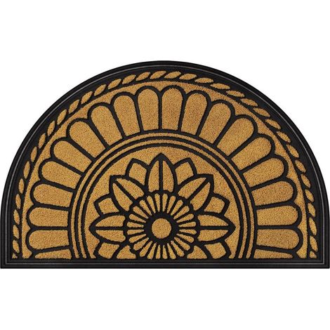 Tigrezy Halbrunde Fußmatte, Schutzmatte Mit Rutschfester Oberfläche, Strapazierfähige Outdoor-fußmatte, Flach Und Leicht Zu Reinigen, 60 X 90 Cm, Gelb