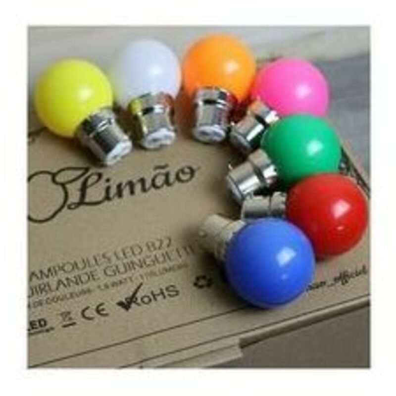 Lot De 24 Ampoules Led B22 Guirlande Guinguette Extérieur（6 Rouge, 6 Vert, 6 Bleu Et 6 Jaune）
