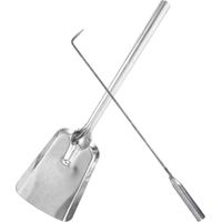 45 Cm Großes, Hitzebeständiges Kaminbesteck Aus Stahl, Silberne Schaufel Und Schürhaken Für Kamine Im Innenbereich, Elegantes Design