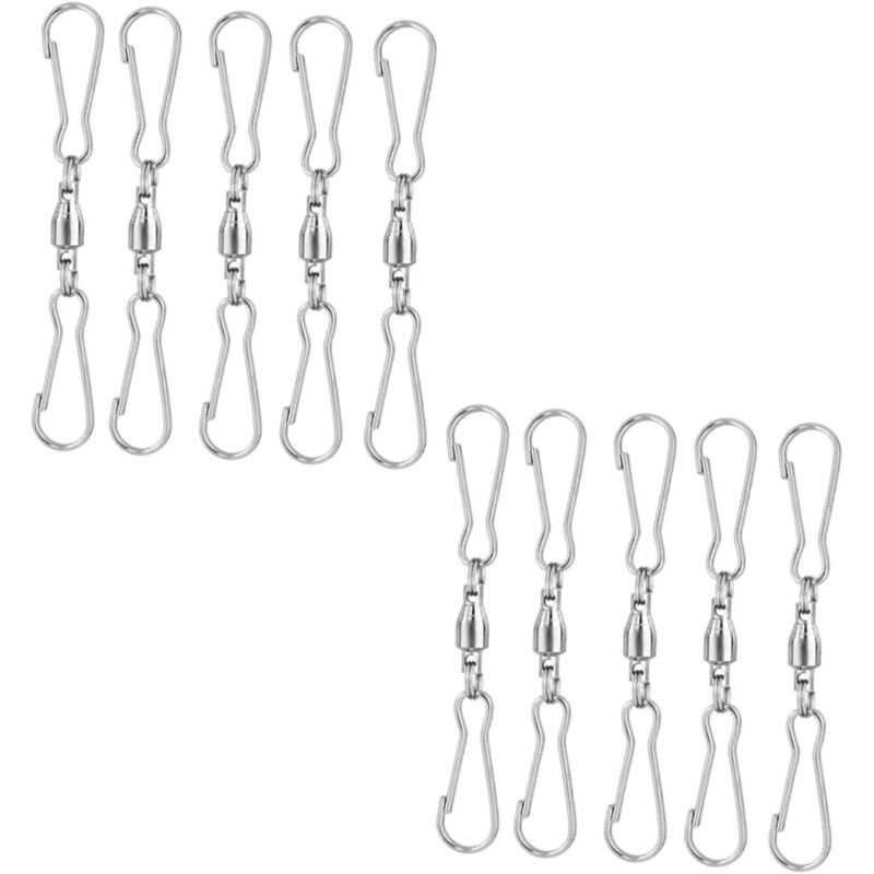 Set Mit 20 Drehbaren Haken Aus Silberfarbenem Edelstahl, 360°-drehung, Wasserdicht, Doppelclip, Für Laternen Und Fahnen